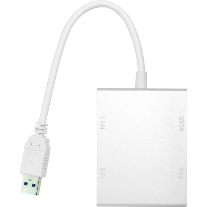 Переходник USB 3.0 to HDMI, DVI, VGA, RJ45 Gigabit Ethernet PowerPlant (CA912087)
