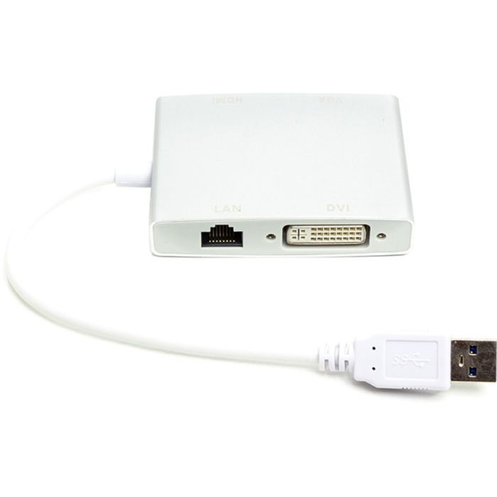 Переходник USB 3.0 to HDMI, DVI, VGA, RJ45 Gigabit Ethernet PowerPlant (CA912087) изображение 2