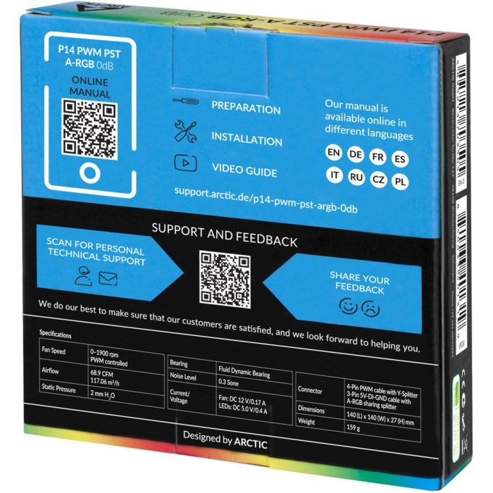 Кулер для корпуса Arctic P14 PWM PST A-RGB (ACFAN00239A) изображение 5