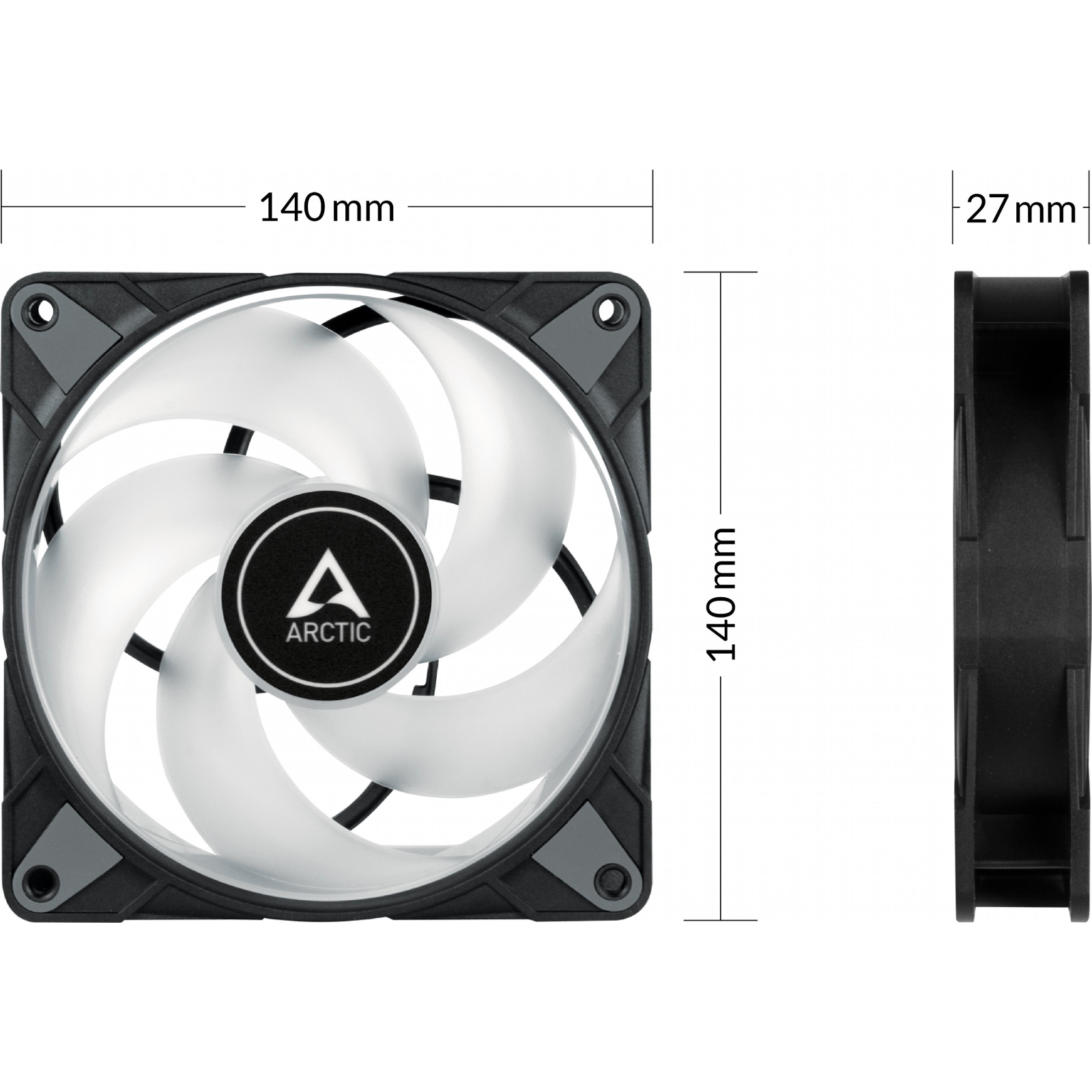 Кулер для корпуса Arctic P14 PWM PST A-RGB (ACFAN00239A) изображение 6