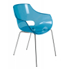 Кухонный стул PAPATYA OPAL, сиденье прозрачно-синее, ножки хромированные (2458)