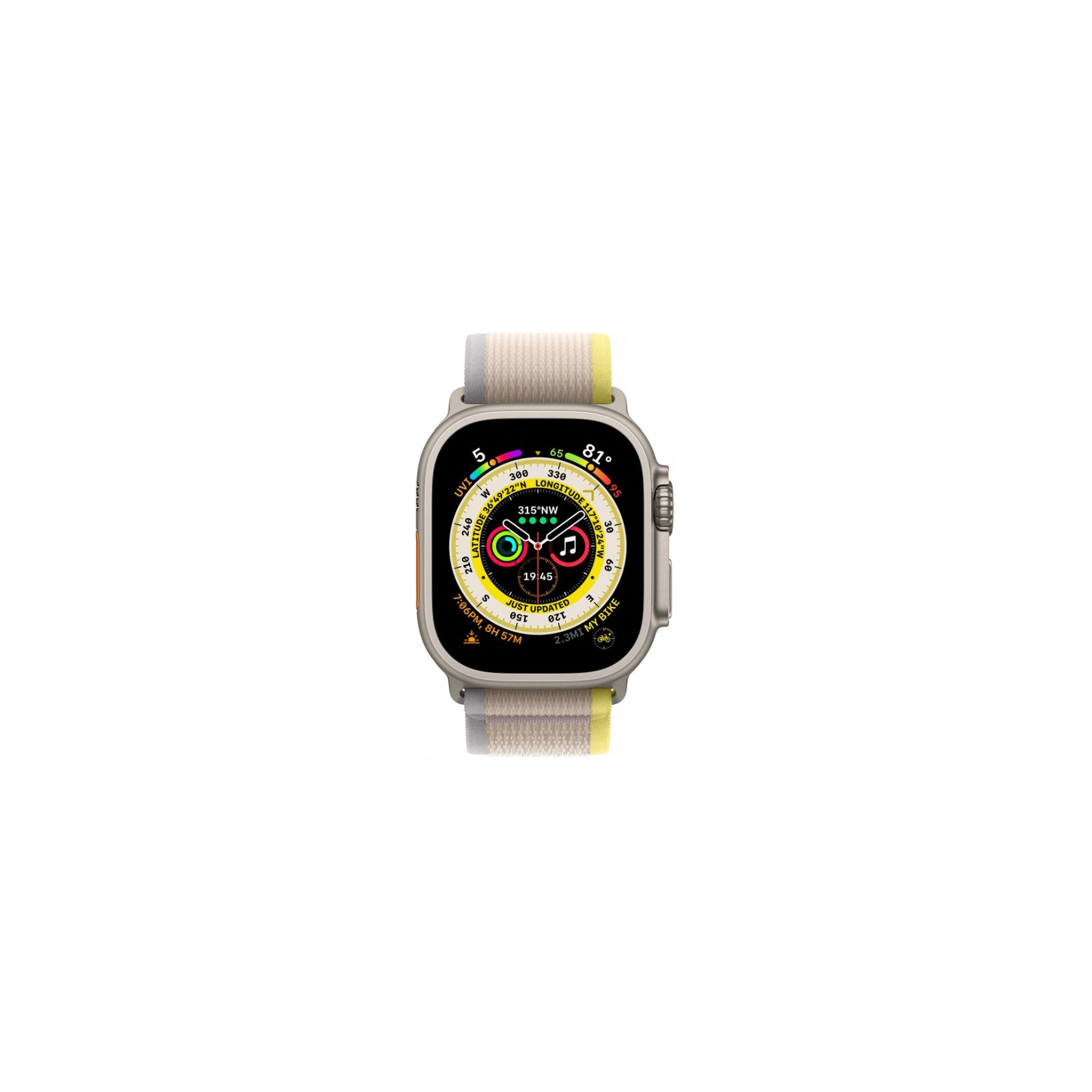 Смарт-часы Apple Watch Ultra GPS + Cellular, 49mm Titanium Case with Yellow/Beige Trail Loop S/M (MNHK3UL/A) изображение 4