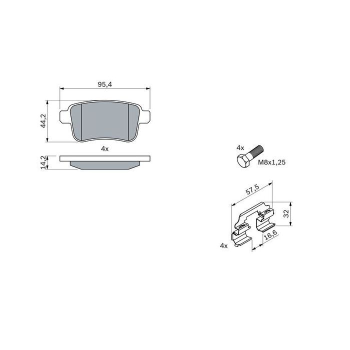 Гальмівні колодки Bosch 0 986 494 331 зображення 2