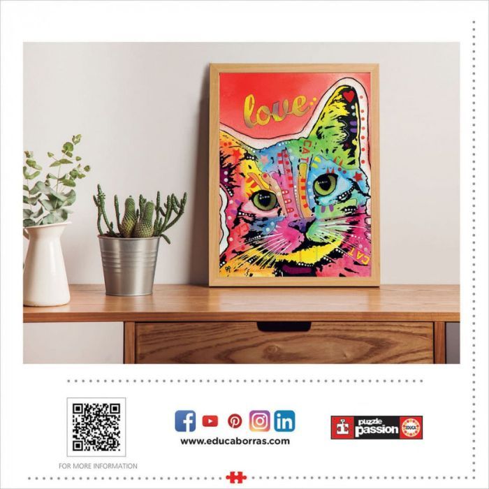 Пазл Educa Tilt Cat Love, Дин Руссо 1000 елементів (6337235) зображення 4