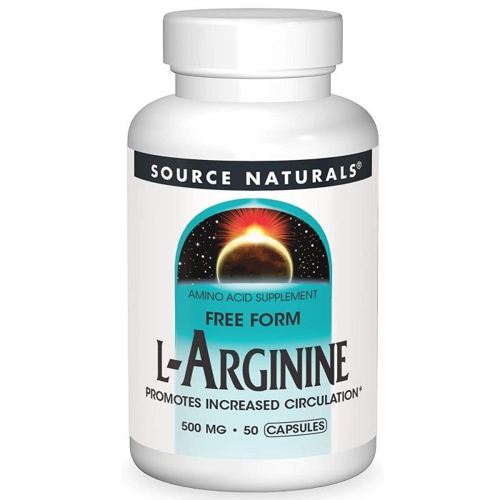 Аминокислота Source Naturals L-Аргинин 500мг, L-Arginine, 50 капсул (SN1686)