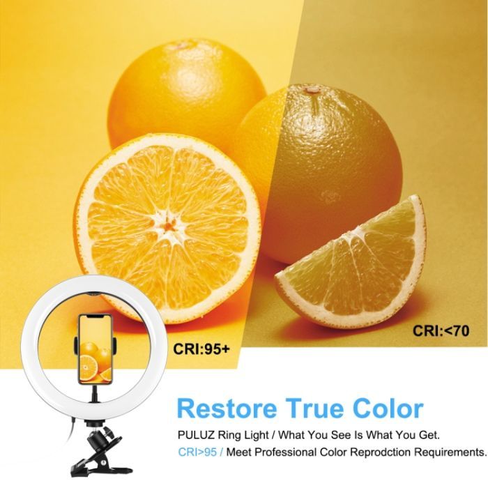 Набір блогера Puluz Ring USB LED lamp PKT3126B 10.2" + зажим (PKT3126B) зображення 4