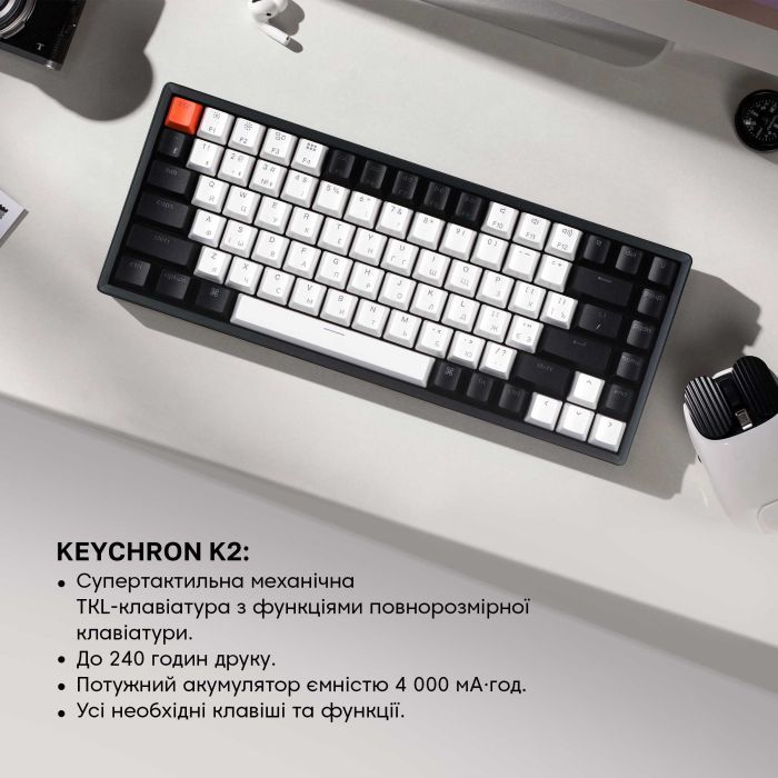 Клавиатура Keychron K2 84 Key Gateron G PRO Brown Hot-Swap RGB Wireless UA Black (K2B3H_KEYCHRON) изображение 2