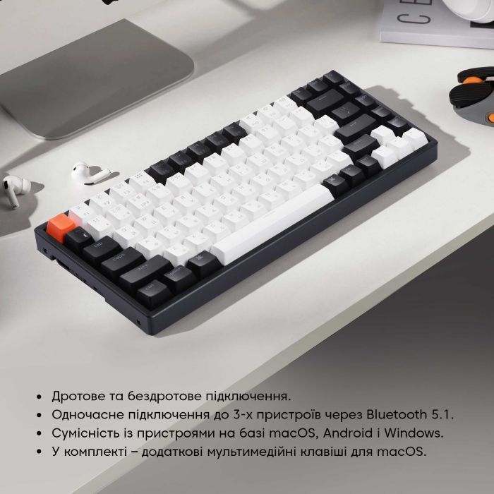 Клавиатура Keychron K2 84 Key Gateron G PRO Brown Hot-Swap RGB Wireless UA Black (K2B3H_KEYCHRON) изображение 6