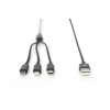 Дата кабель USB 2.0 AM to Lightning + Micro 5P + Type-C 1.0m charge only Digitus (AK-300160-010-S) зображення 6
