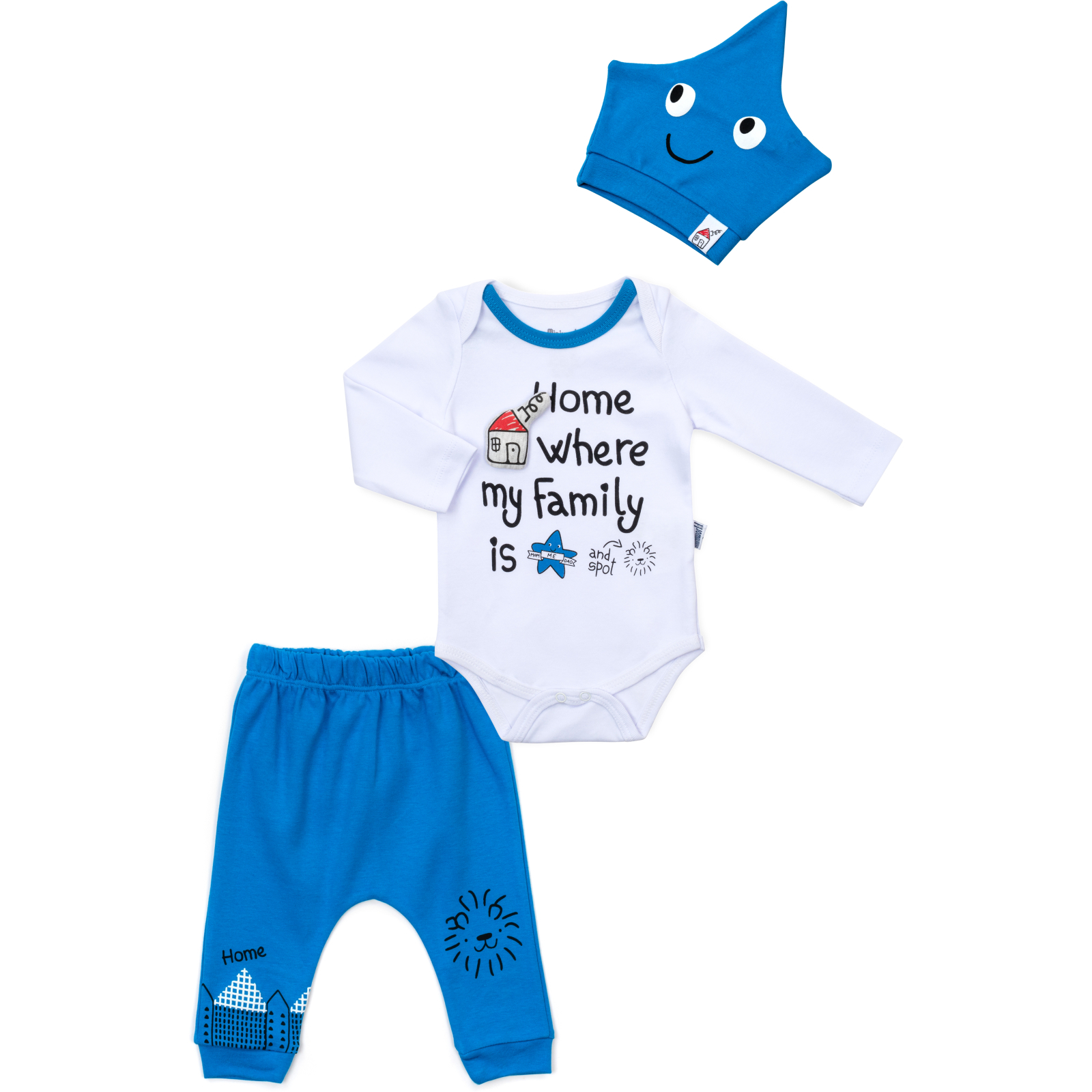 Набір дитячого одягу Miniworld з будиночком (15011-68B-blue)