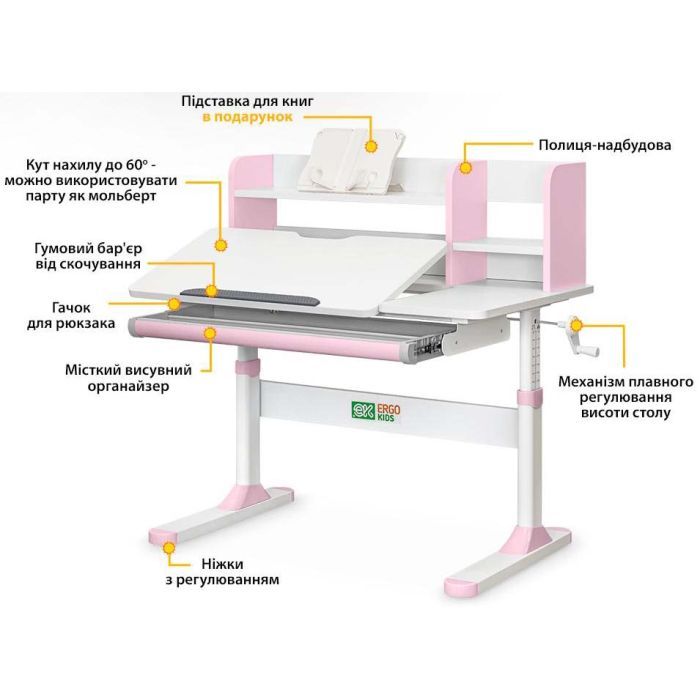Парта ErgoKids TH-330 Grey (TH-330 W/G) зображення 4
