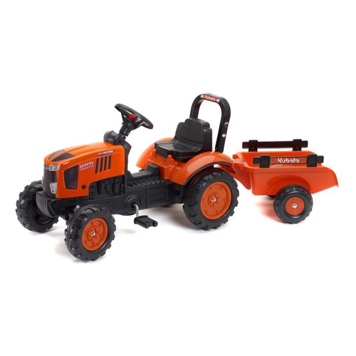 Веломобиль Falk Kubota трактор с прицепом Оранжевый (2065AB)