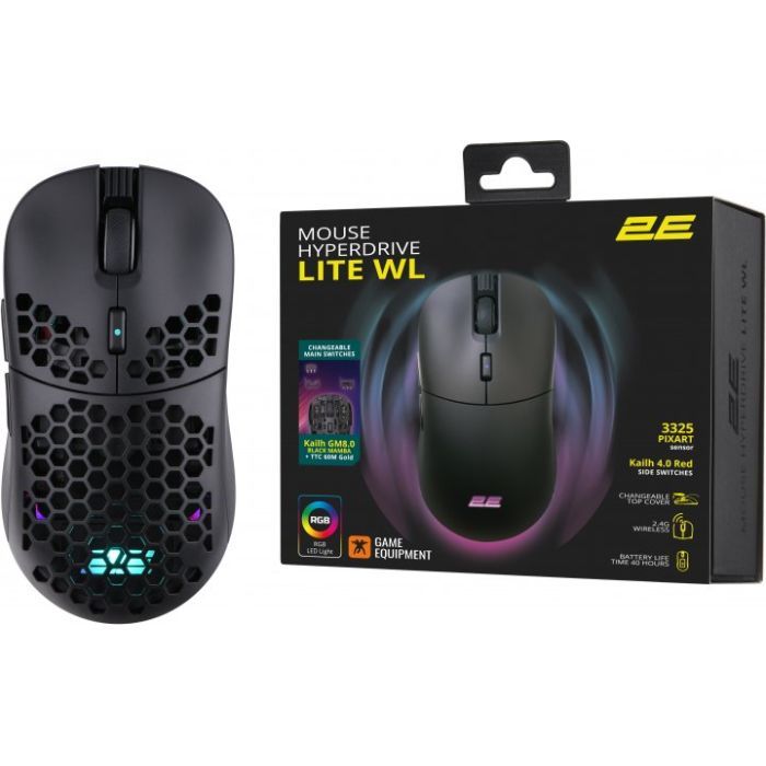 Мышка 2E Gaming HyperDrive Lite RGB Wireless/USB Black (2E-MGHDL-WL-BK) изображение 11