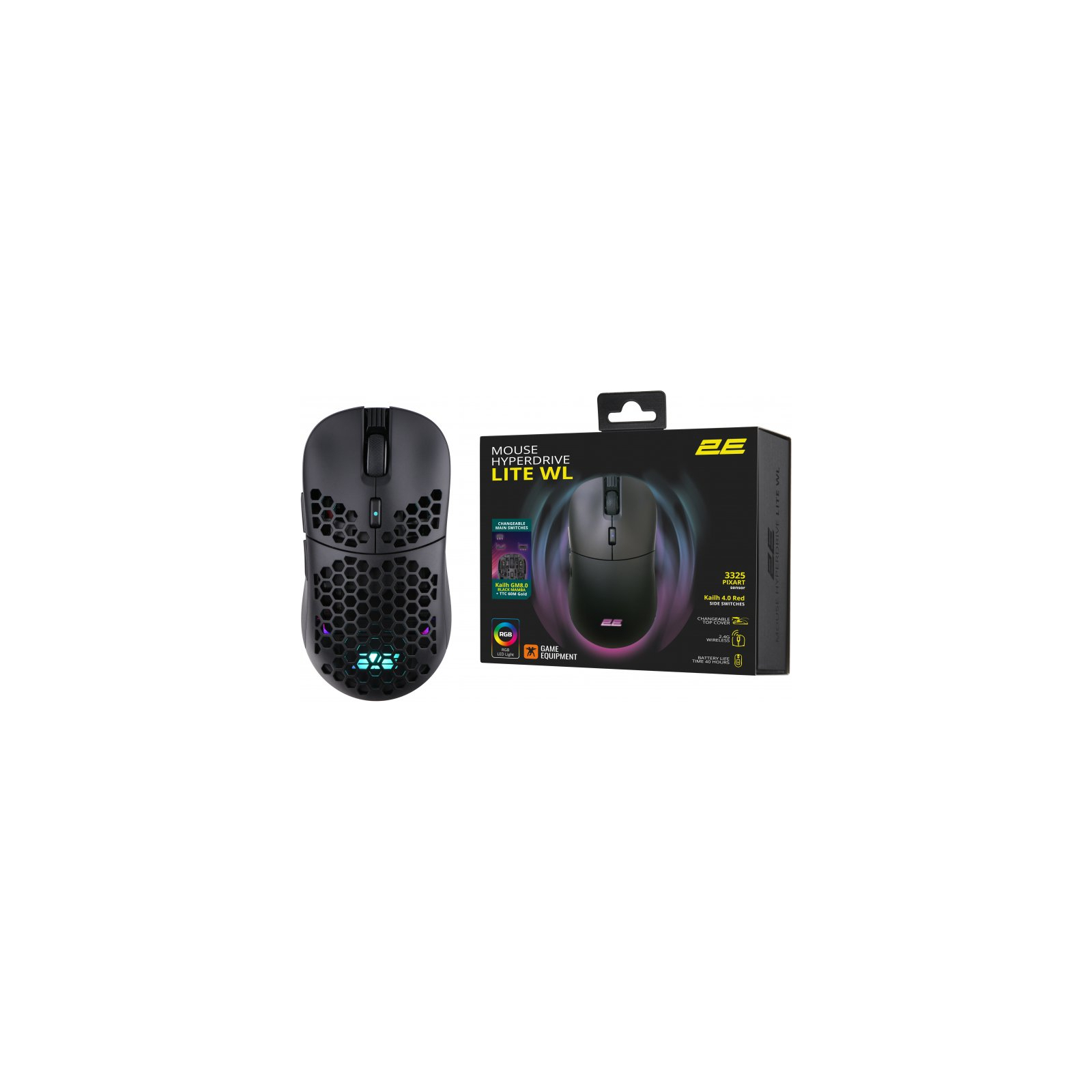 Мышка 2E Gaming HyperDrive Lite RGB Wireless/USB Black (2E-MGHDL-WL-BK) изображение 11