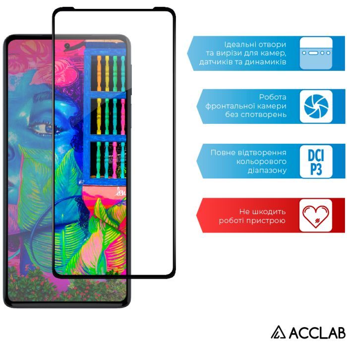 Скло захисне ACCLAB Full Glue MOTO EDGE 30 Pro 5G (1283126528545) зображення 5