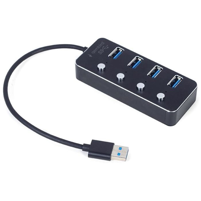Концентратор Gembird USB 3.0 4 ports switch black (UHB-U3P4P-01)