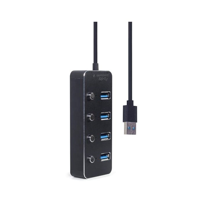 Концентратор Gembird USB 3.0 4 ports switch black (UHB-U3P4P-01) зображення 3