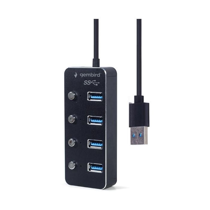 Концентратор Gembird USB 3.0 4 ports switch black (UHB-U3P4P-01) зображення 4