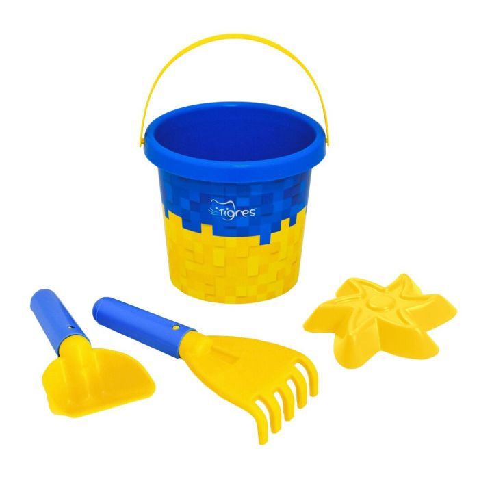 Игрушка для песка Tigres Украинский пиксель 4 элемента с термонаклейкой (39949)