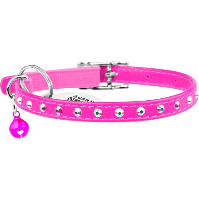 Нашийник для тварин WAUDOG GLAMOUR з резинкою і стразами для кішок (ментоловий) (325413) зображення 2