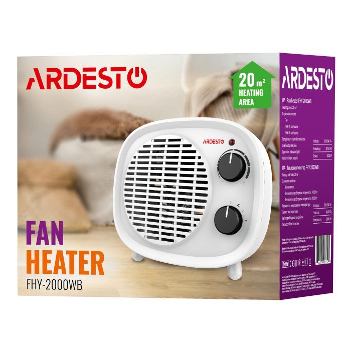 Обогреватель Ardesto FHY-2000WB изображение 6