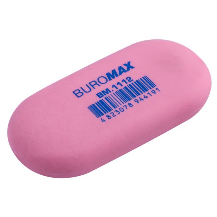 Гумка Buromax овальна, 49x23x9 мм синт.каучук, асорті кольорів (BM.1112) зображення 2