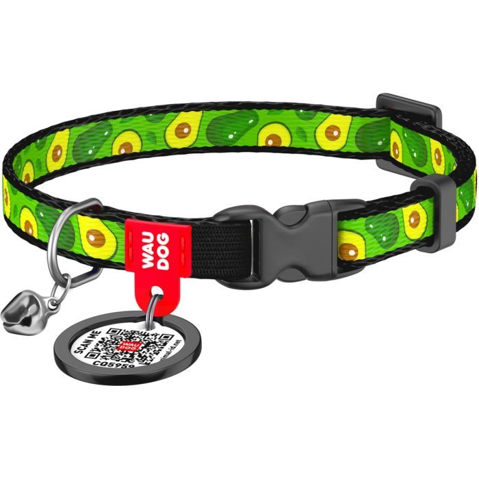 Нашийник для тварин WAUDOG Авокадо з QR паспортом XS 20-30 см (5280)