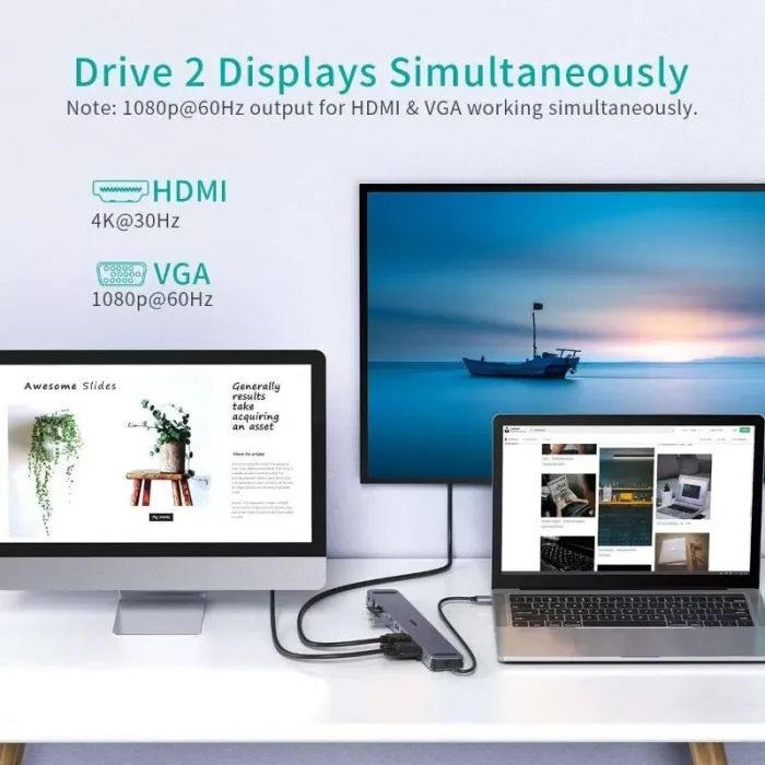 Концентратор Choetech USB-C 11-in-1 (HUB-M20-GY) зображення 8