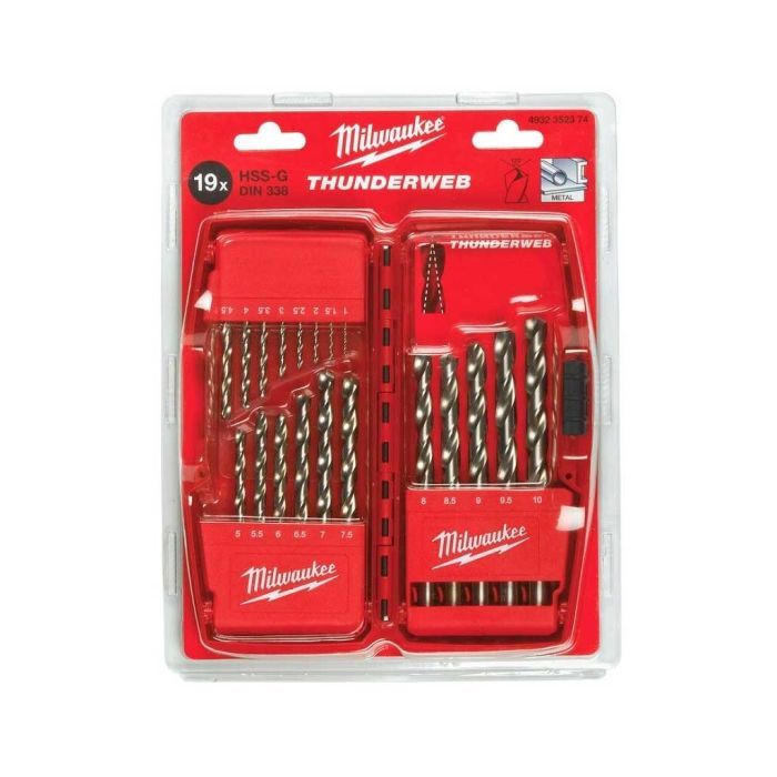 Набор сверл Milwaukee по металлу THUNDERWEB HSS-G DIN338 19шт (4932352374) изображение 3