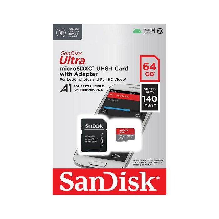 Карта памяти SanDisk 64GB microSD class 10 UHS-I Ultra (SDSQUAB-064G-GN6MA) изображение 5