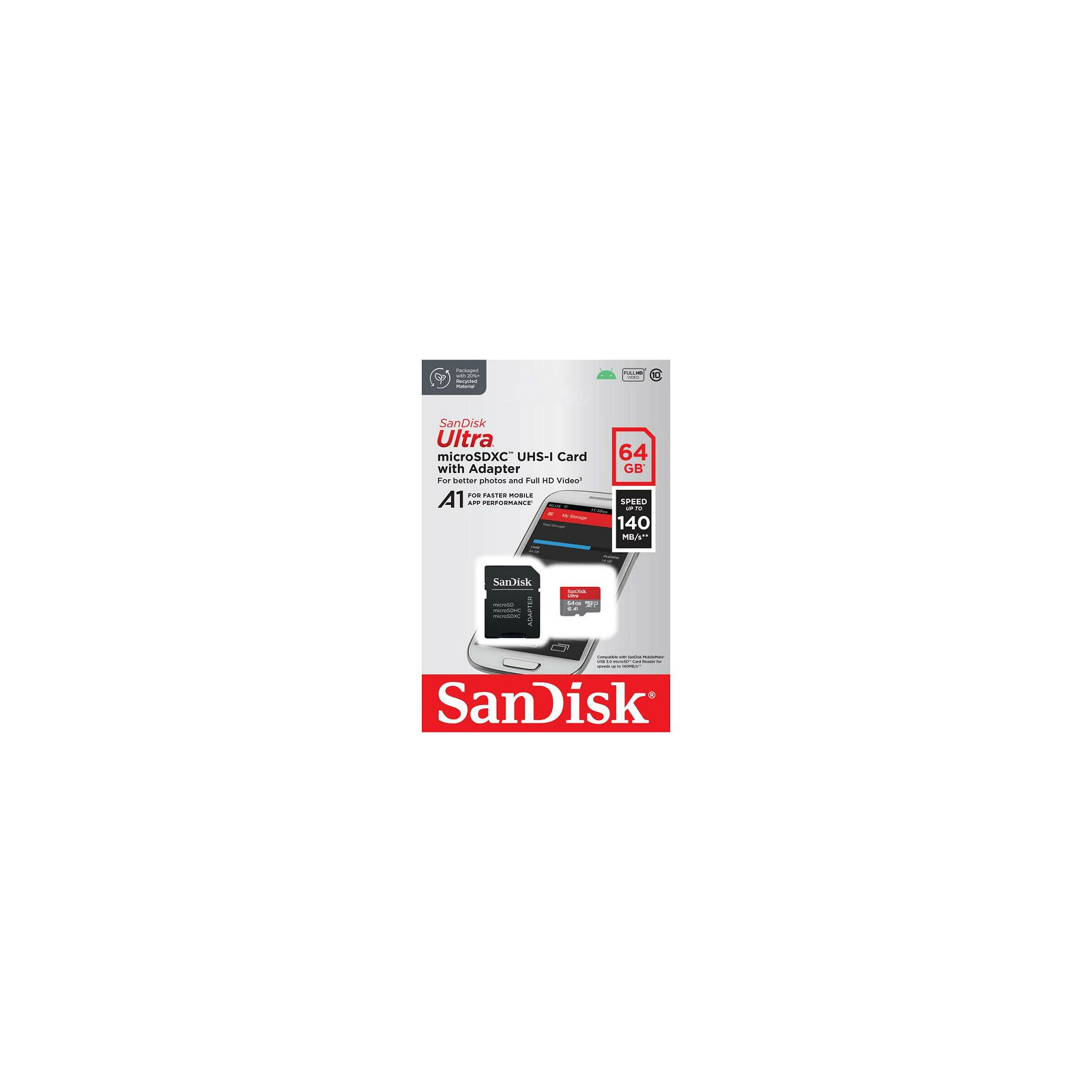 Карта памяти SanDisk 64GB microSD class 10 UHS-I Ultra (SDSQUAB-064G-GN6MA) изображение 5