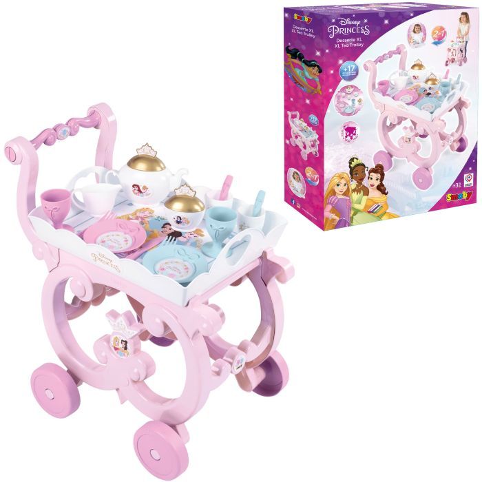 Игровой набор Smoby Тележка Дисней Принцессы со съемным подносом с сервизом 17 аксессуаров (312502) изображение 2