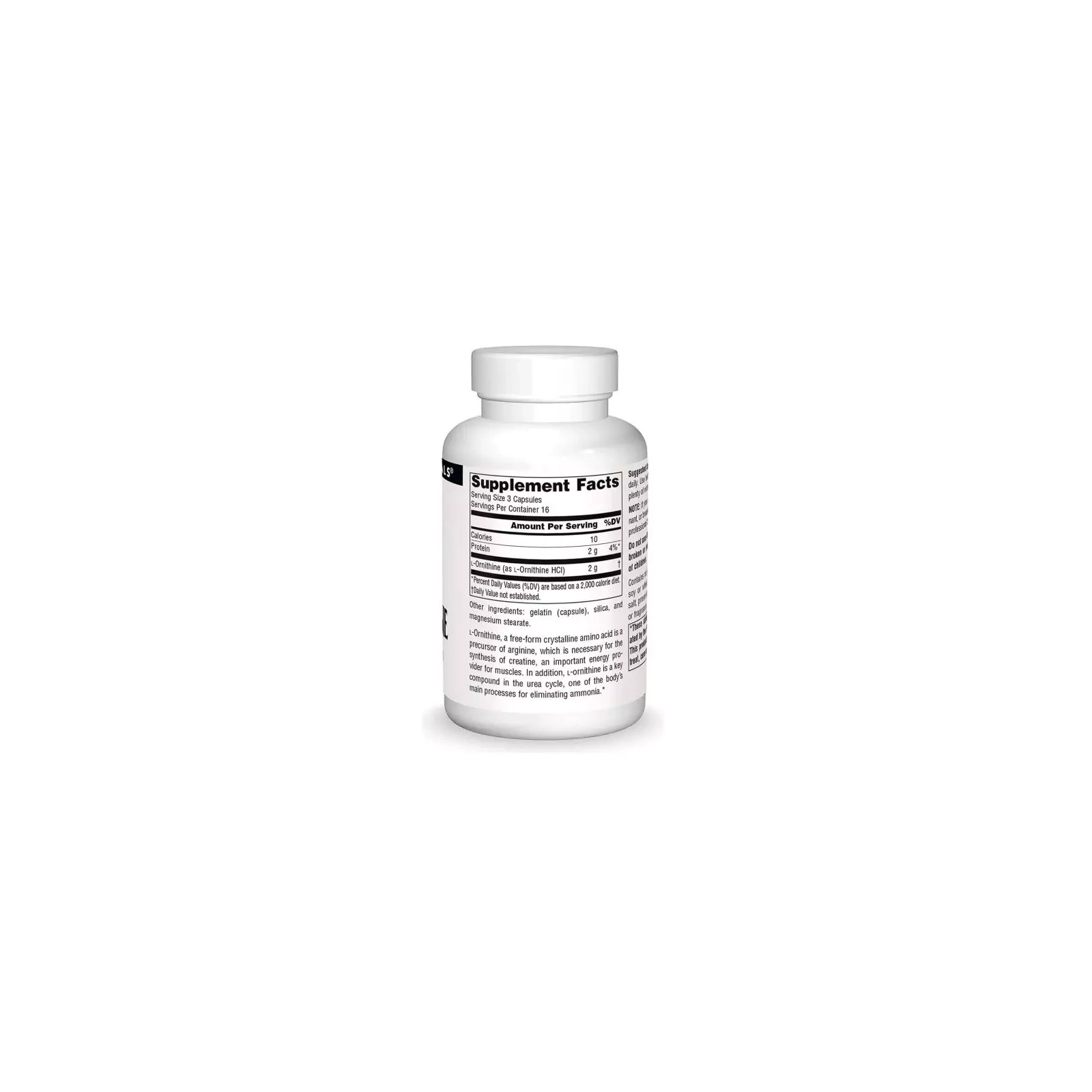 Амінокислота Source Naturals Орнітин, 667 мг, L-Ornithine, 50 капсул (SN1641) зображення 2