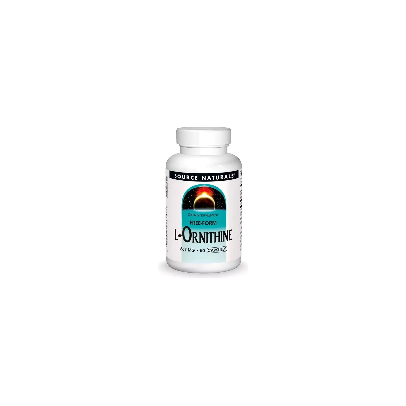 Аминокислота Source Naturals Орнитин, 667 мг, L-Ornithine, 50 капсул (SN1641)