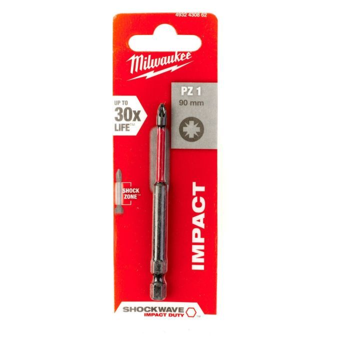 Бита для шуруповерта Milwaukee SHOCKWAVE, PZ2, 90мм 1шт (4932430867) изображение 2