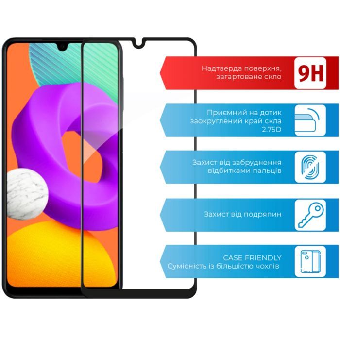 Скло захисне ACCLAB Full Glue Samsung M22 (1283126517518) зображення 2