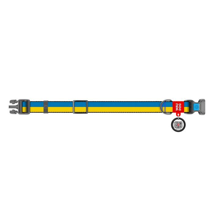 Нашийник для тварин WAUDOG Nylon з QR паспортом "Colors of freedom" пластиковий фастекс XS (278-4020) зображення 3