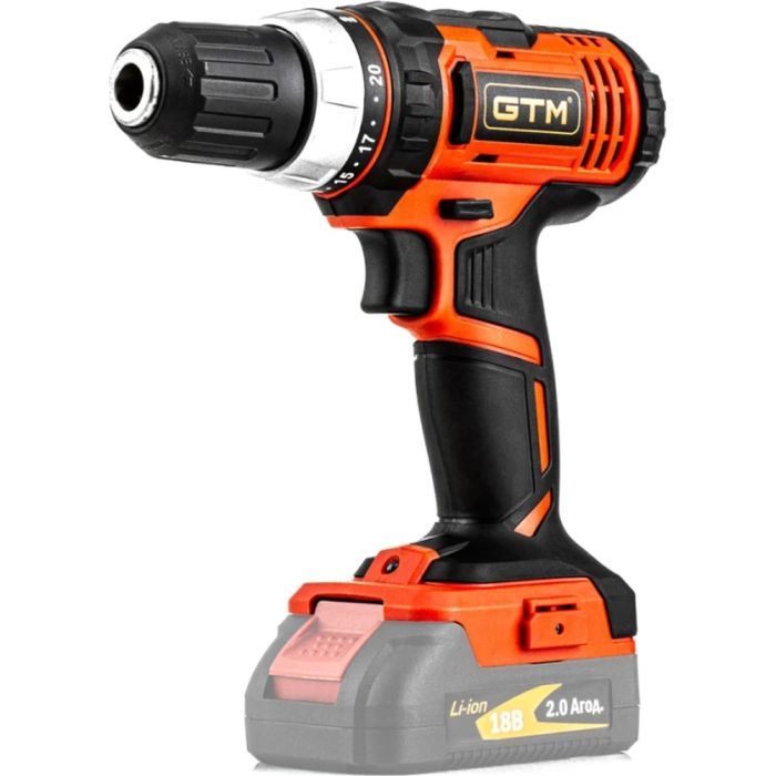 Шуруповерт GTM DS18/40P, 18В, 40Нм, 2шв, (без АКБ та ЗП) (DS18/40P_BARE TOOL) зображення 2