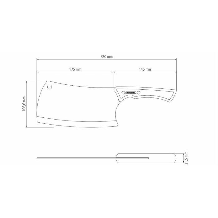 Кухонный нож Tramontina Churrasco Black сікач 178 мм (22845/107) изображение 7