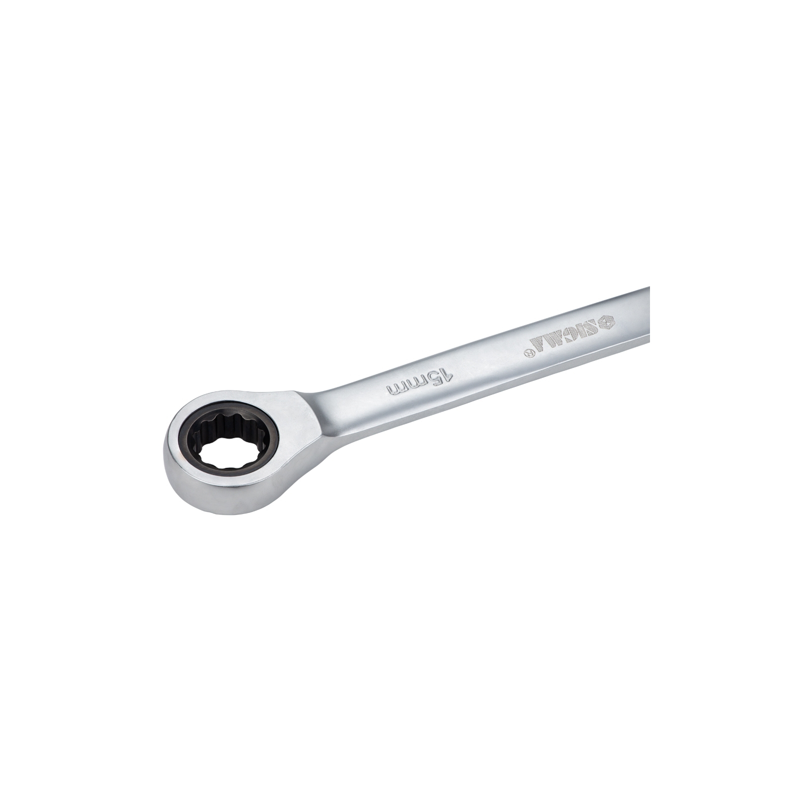 Ключ Sigma рожково-накидной с трещеткой 15мм CrV satine (6022151) изображение 5