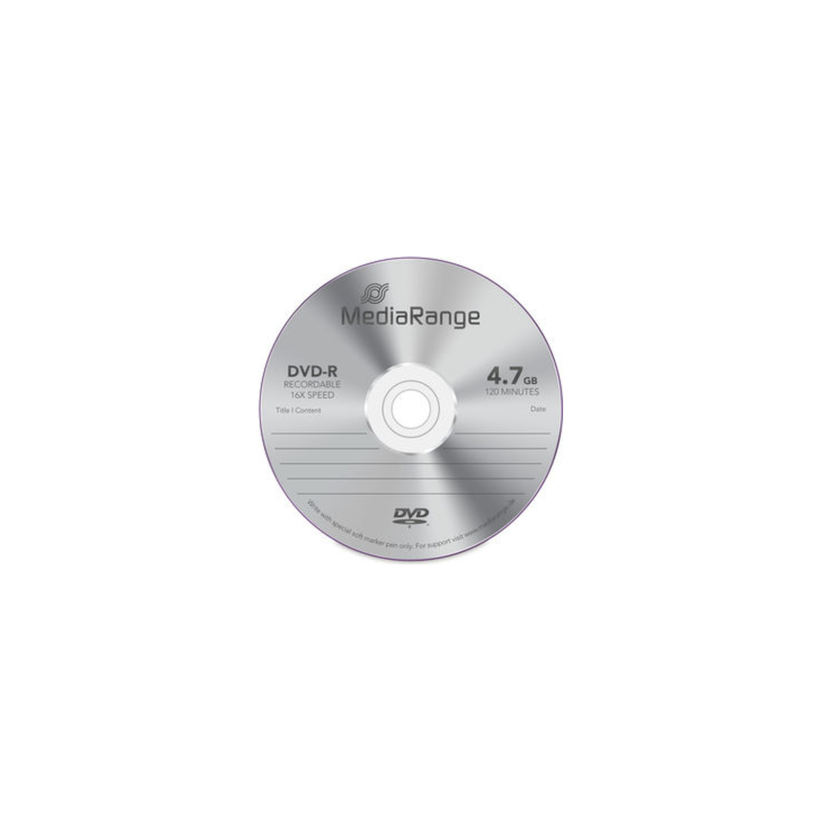 Диск DVD Mediarange DVD-R 4.7GB 120min 16x speed, Cake 25 (MR403) зображення 3