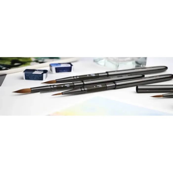 Пензлик для малювання Rosa Соболь круглий, TRAVEL BRUSH, OCEAN 168, № 6 (4823098516781) зображення 3