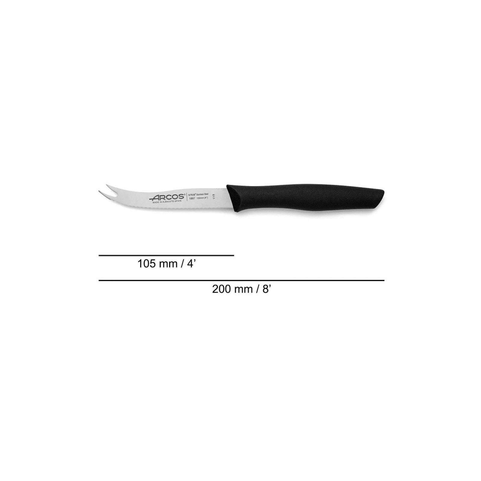 Кухонный нож Arcos Nova для сиру 105 мм Чорний (188700) изображение 2
