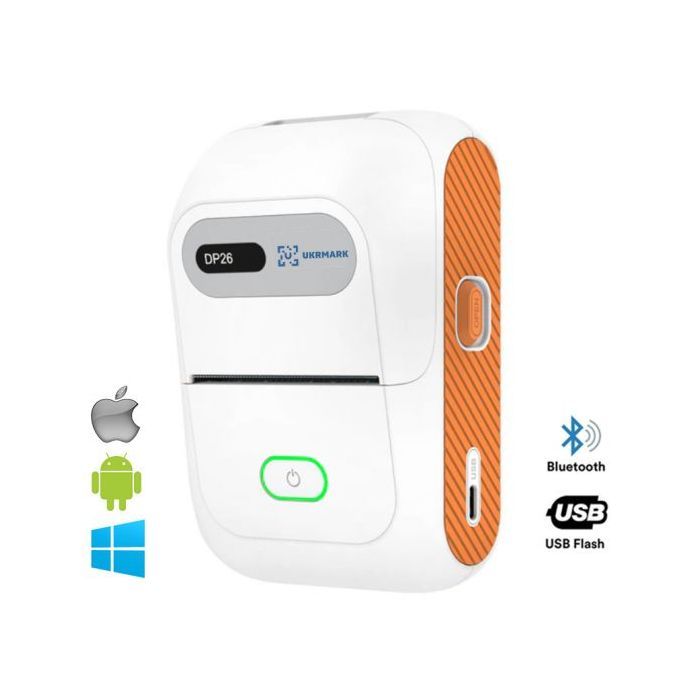 Принтер этикеток UKRMARK DP26WT bluetooth, USB, белый (900885)