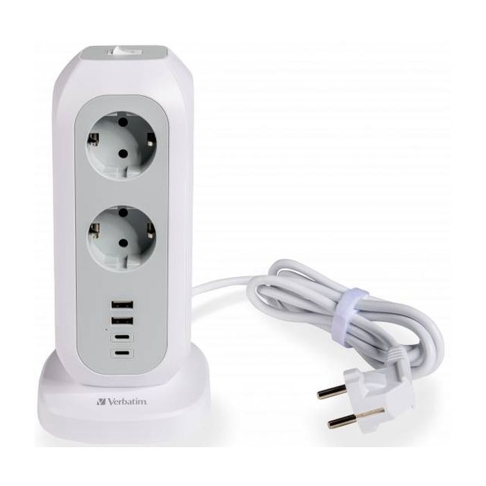 Сетевой фильтр питания Verbatim 11 розеток, 2 x USB-C та 2 x USB-A (49547)