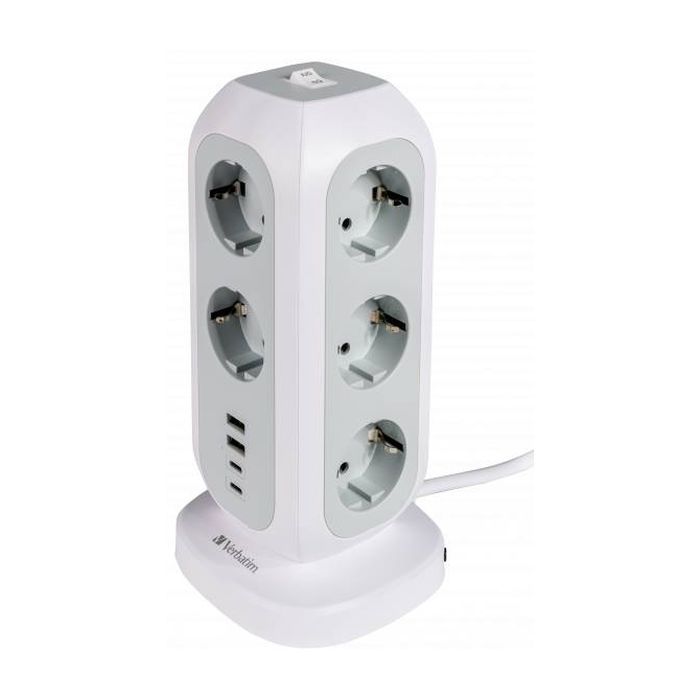 Сетевой фильтр питания Verbatim 11 розеток, 2 x USB-C та 2 x USB-A (49547) изображение 2