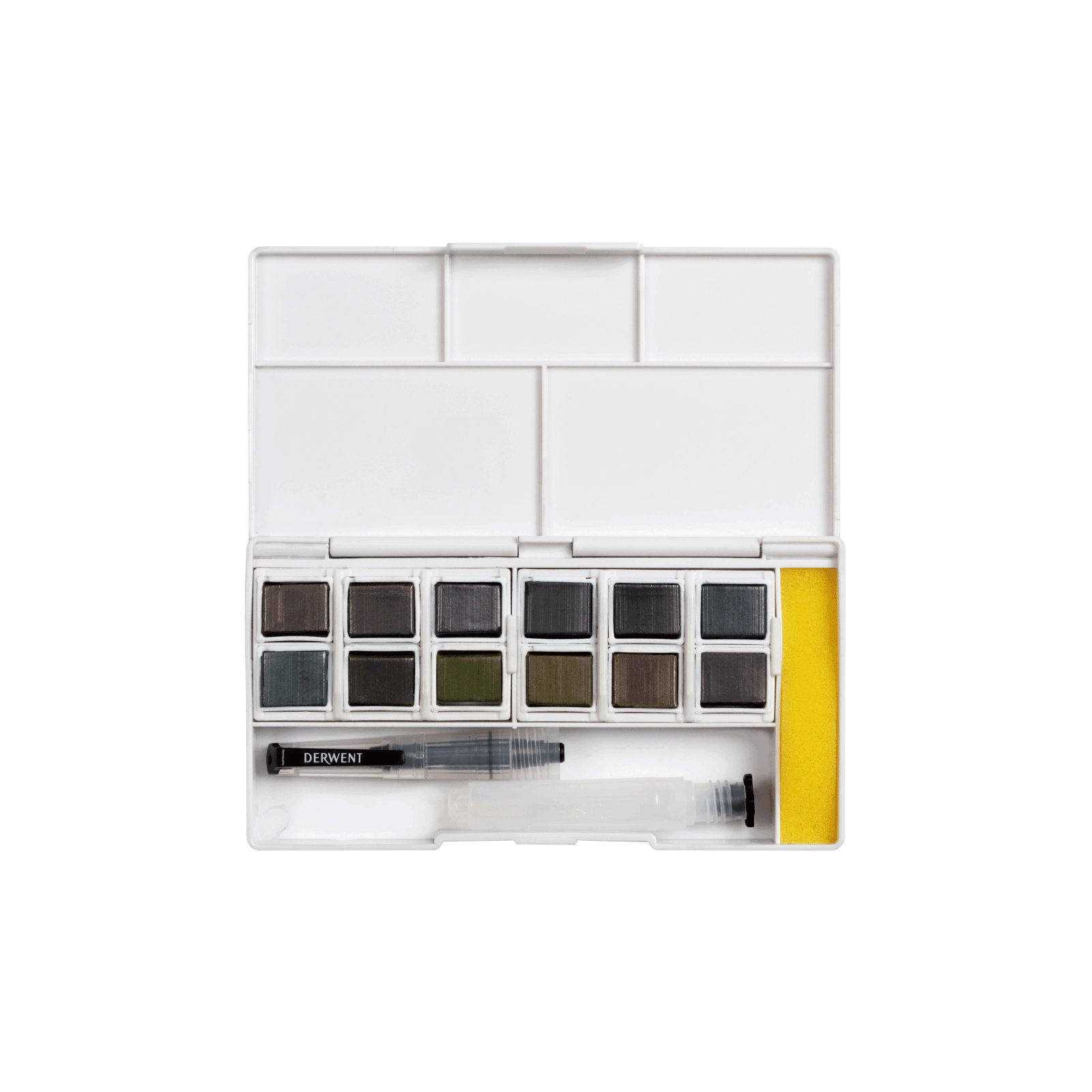 Художественный набор Derwent Graphitint Paint Pan, 12 цветов+кисть с резервуаром (5028252607063) изображение 2