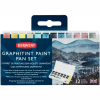 Художественный набор Derwent Graphitint Paint Pan, 12 цветов+кисть с резервуаром (5028252607063)
