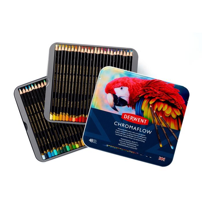 Карандаши цветные Derwent Chromaflow 48 цв. в металлическом пенале (5028252627511) изображение 3