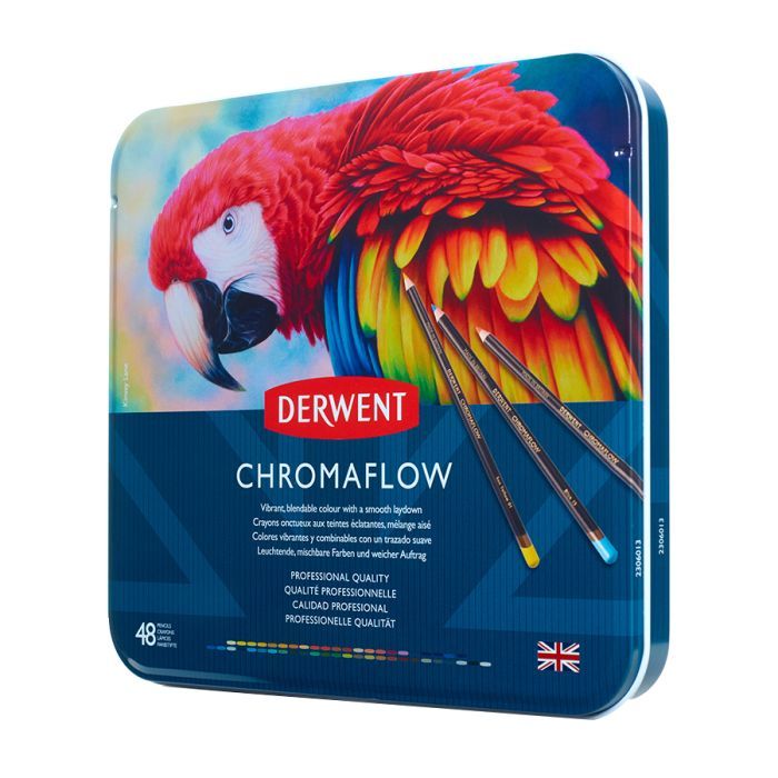 Карандаши цветные Derwent Chromaflow 48 цв. в металлическом пенале (5028252627511) изображение 4